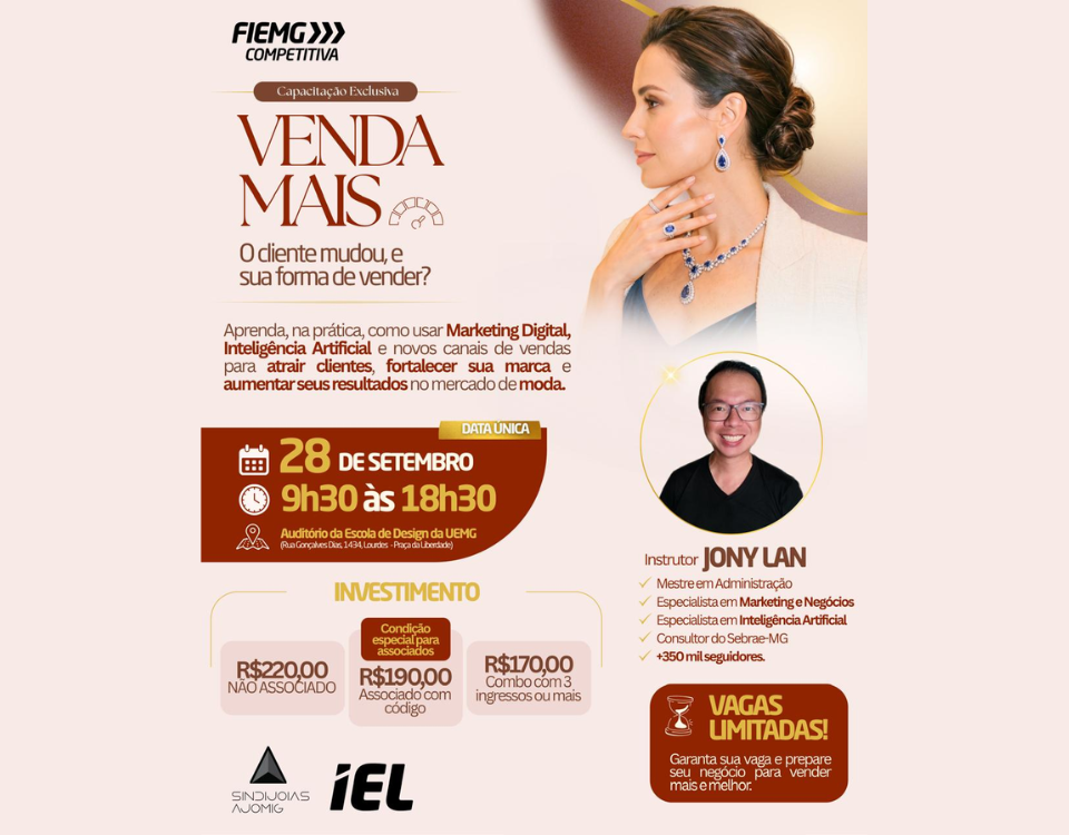 Evento em Belo Horizonte debate novas estratégias de vendas para o setor de joias e bijuterias
